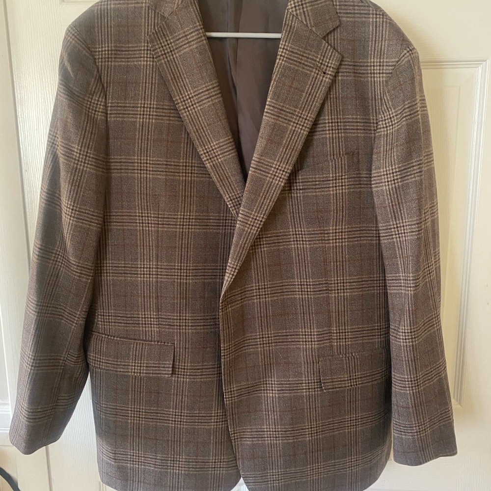 Joseph Abboud Classic Brown Plaid Men's Blazer